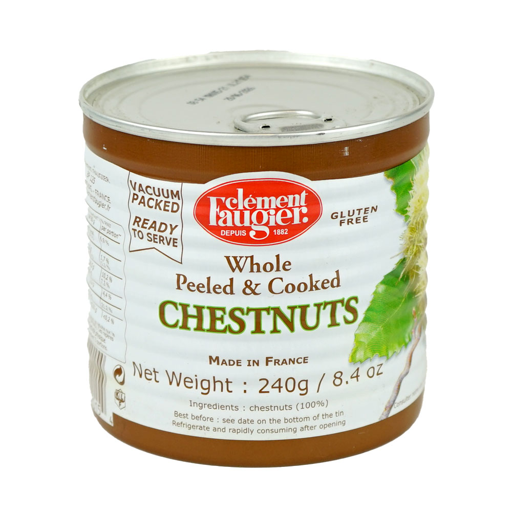 Chestnuts Whole Vacuum Pack Tinned 240 g Faugier Qualifirst